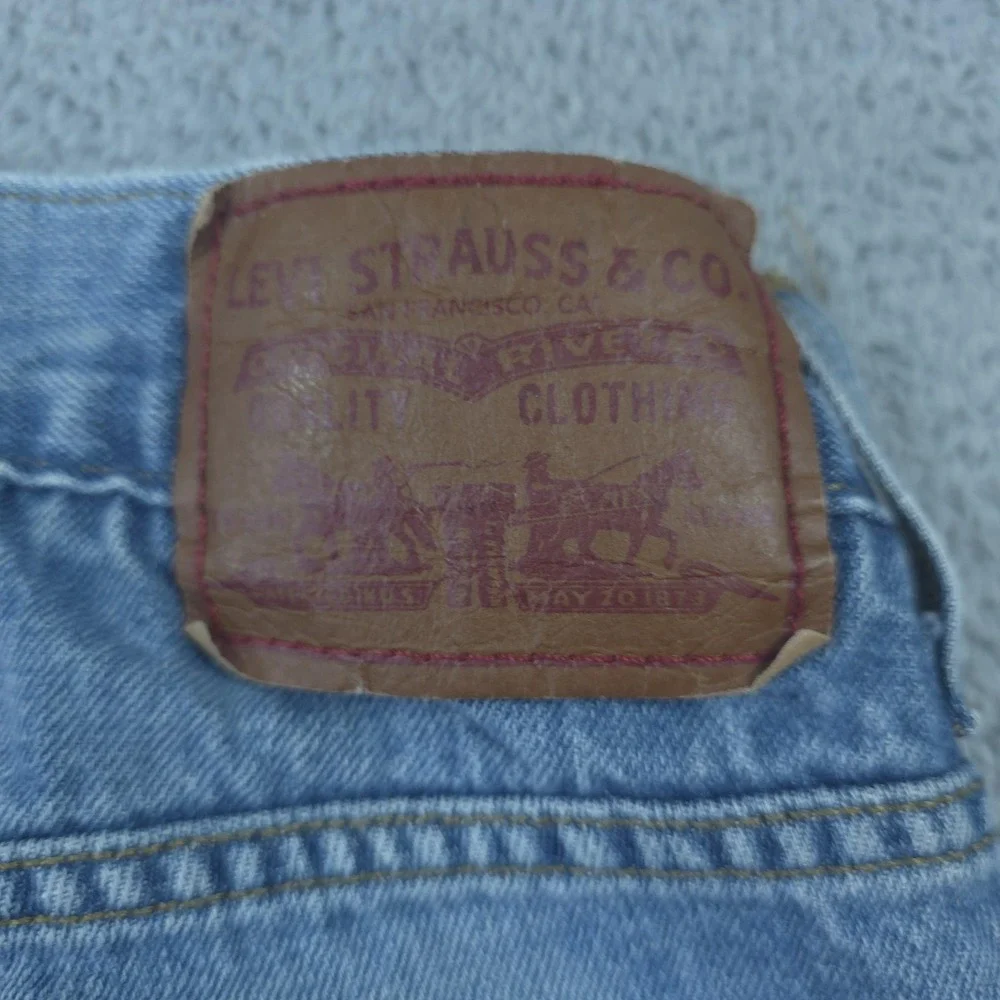 Levis 511 Jeans Mens 30x31 Blue Light Wash Slim Skinny Fit Bleach Stain